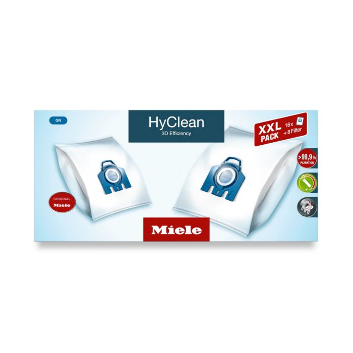 Miele GN HyClean 3D Efficiency Vacuum Dust Bag & Filter Pack - Pack of 4  Bags